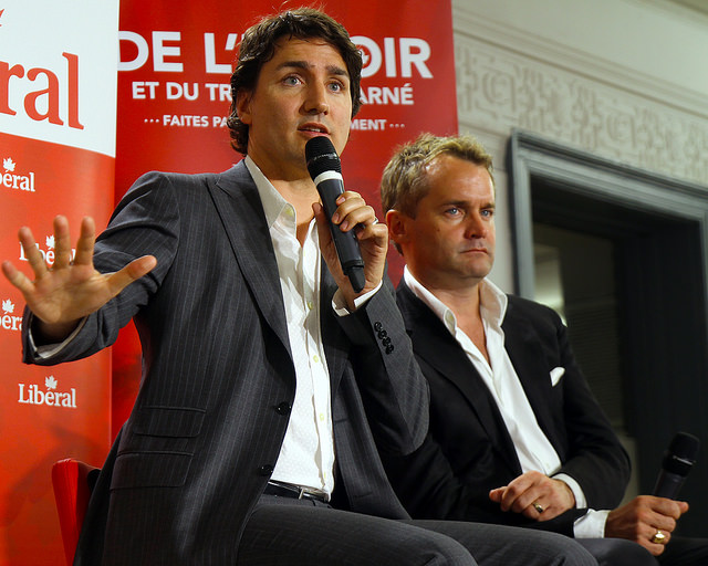 Justin Trudeau speaking at the 519 Community Centre