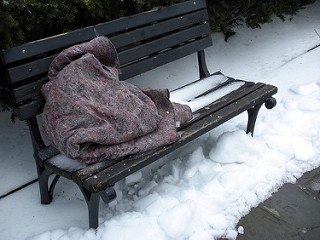 Blanket on a bench