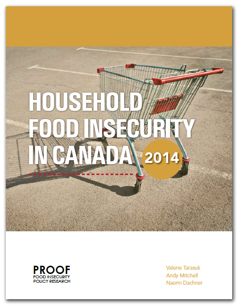 Cover of the PROOF 2014 report on food insecurity in Canada.