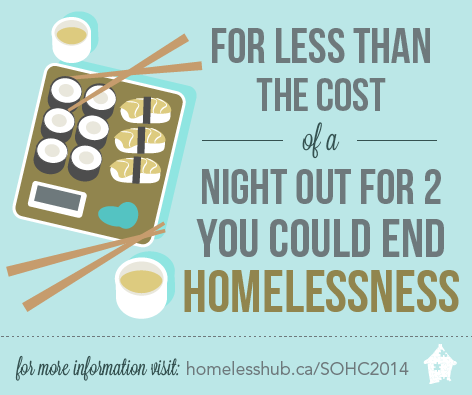 For less than the cost of a night out for two you could end homelessness.