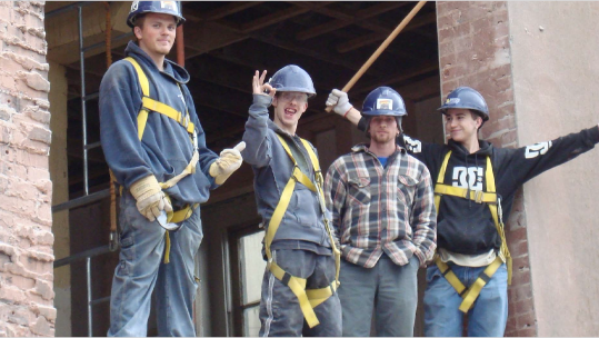Train for Trades youth on the job
