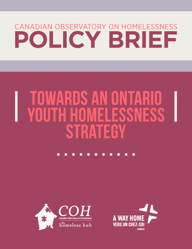 Download the policy brief at http://www.homelesshub.ca/ONyouthhomeless