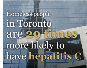 Homelesss people in toronto are 29 times more likely to have hepatitis C