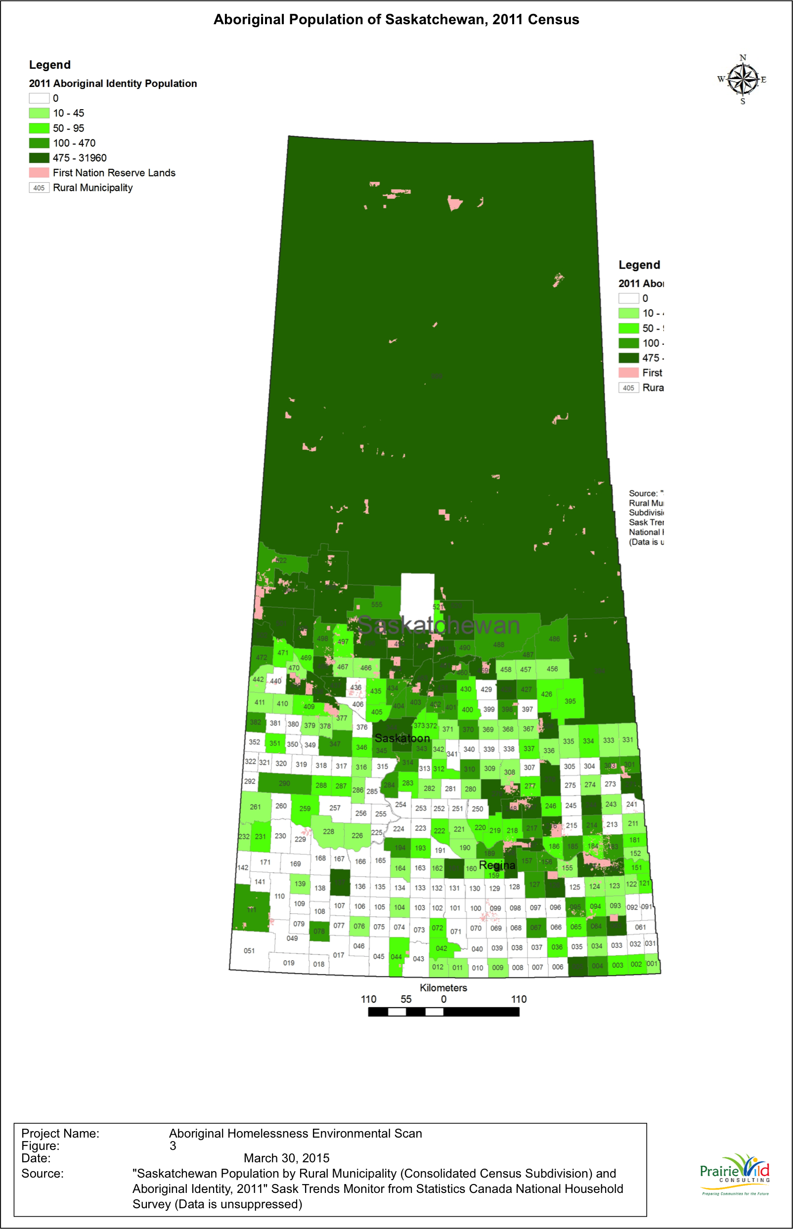 Indigenous population in Saskatchewan map
